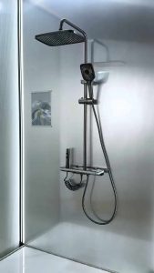 Premium LED Thermostatic Shower Panel – Matte Black Finish